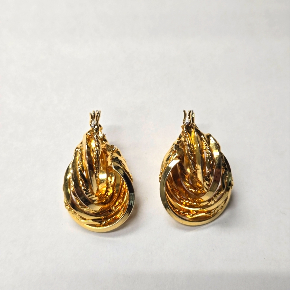 Vintage gold earrings - Picture 2 of 4